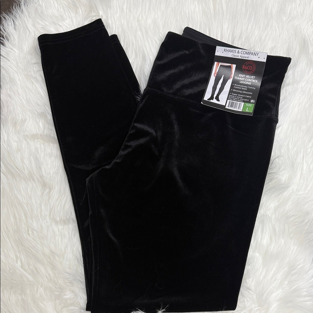 Khakis & Company Black Velvet Leggings